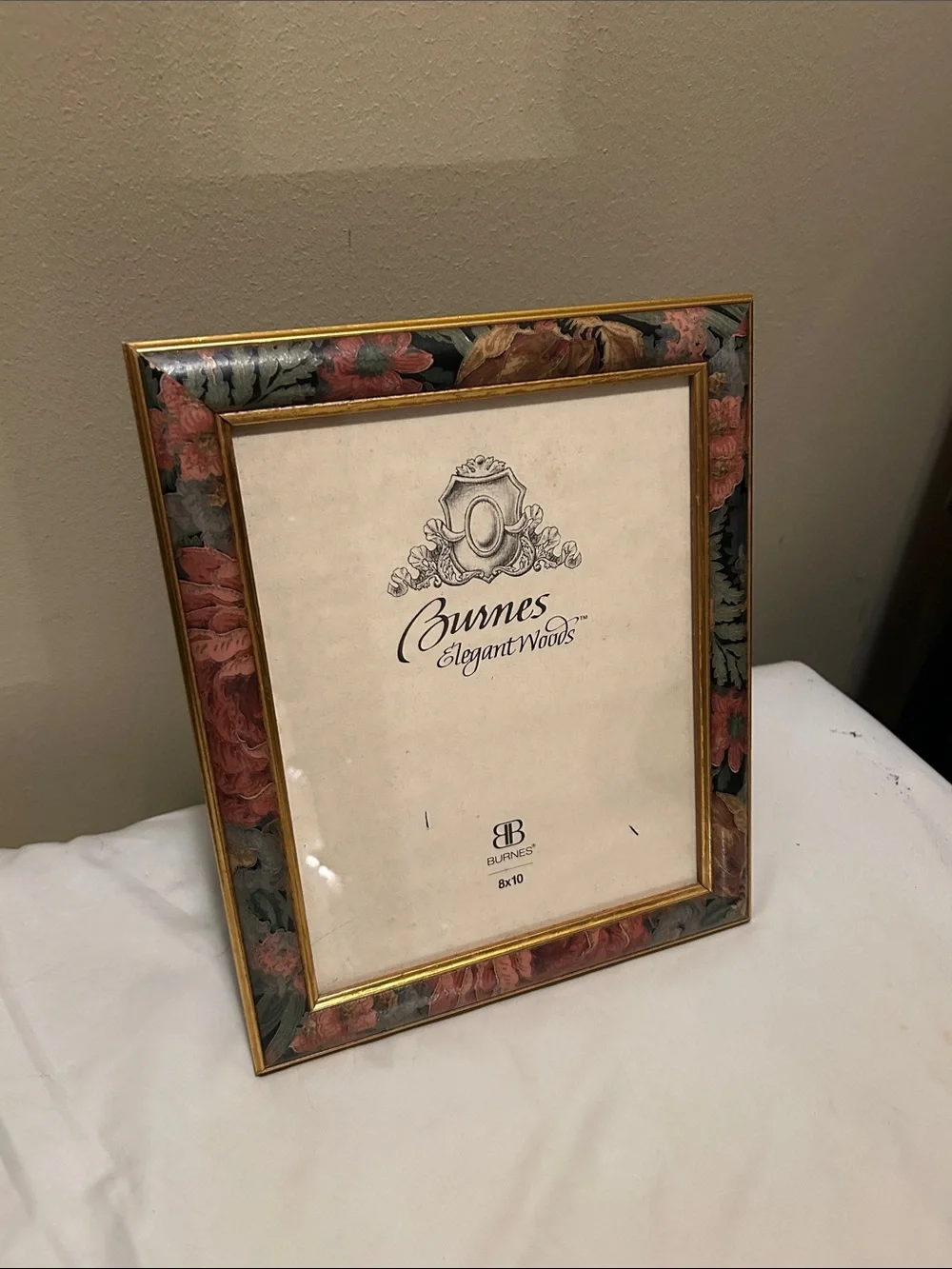 Floral Gold-Trim Picture Frame - Pink & Green